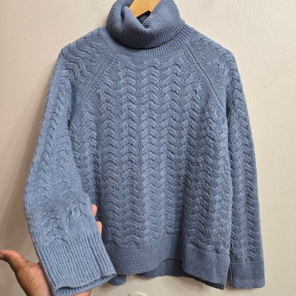 Michael Kors Womens Fisherman Preppy Oversized Cable Knit Turtleneck Sweater S - Picture 4 of 10